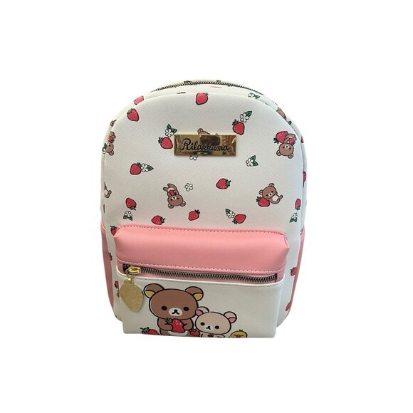 Sanrio Hello Kitty Rilakkuma & Friends Pink Strawberry Mini Backpack - New - Picture 2 of 5